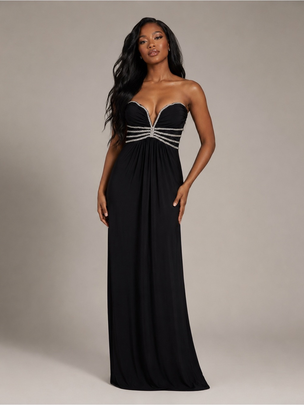 Y2K Sky Brand Rhinestone Maxi Dress - Sz L